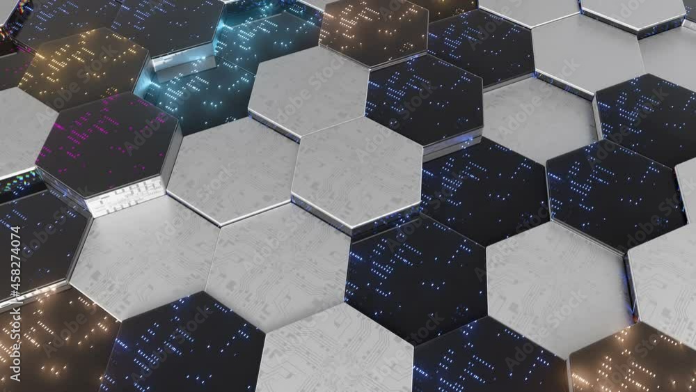 Poster 3d abstract technology looping animation background. abstract concept data center technology. artifi