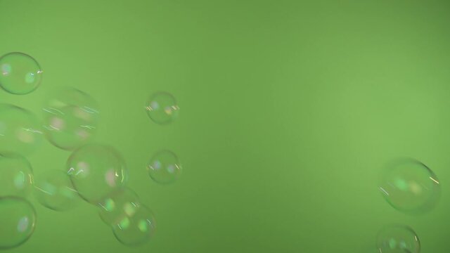 Soap Bubbles in front of a Greenscreen
