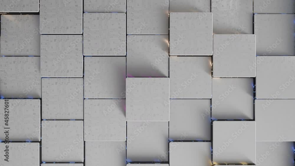 Poster 3d abstract technology looping animation background. abstract concept data center technology. artifi