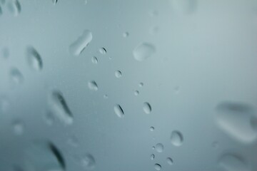 ガラスに付いた水滴のマクロ撮影