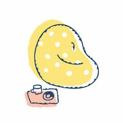 ビーズクッションとお茶セット