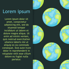 Stylized planets Earth abstract seamless space pattern background. Solar system planets children wallpaper texture tile. 