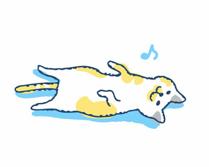 仰向けになっている猫