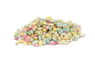 sweet colorful puffed rice grain