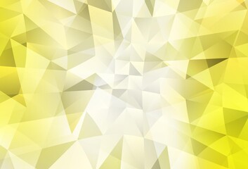Light Yellow vector shining triangular backdrop.