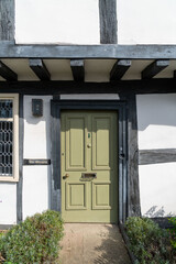 entrance to the house, old timber frame cottage