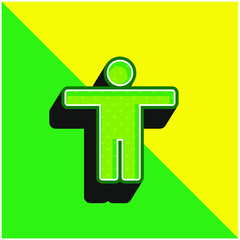 Obraz premium Accessability Green and yellow modern 3d vector icon logo