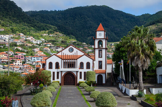 Beautiful cityscape with famous buildings in Machico, Madeira, Portugal
