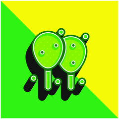 Balloons Green and yellow modern 3d vector icon logo