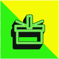 Basket Green and yellow modern 3d vector icon logo