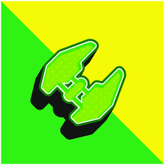 Attack Plane Green and yellow modern 3d vector icon logo