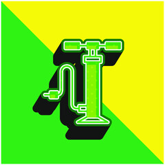 Air Pump Green and yellow modern 3d vector icon logo