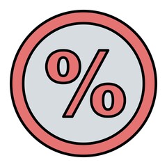 Vector Percentage Filled Outline Icon Design