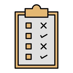 Vector Checklist Filled Outline Icon Design