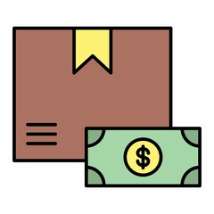  Vector Cash On Delivery Filled Outline Icon Design