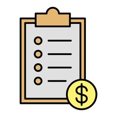 Vector Price List Filled Outline Icon Design