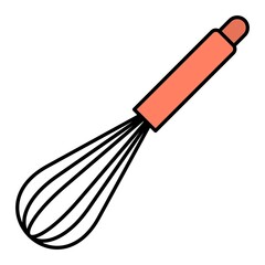 Vector Whisk Filled Outline Icon Design
