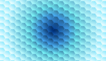 Bright geometric hexagons abstract technology graphic design. Cyan blue modern futuristic background. Vector illustration