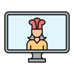Vector Cooking Show Filled Outline Icon Design