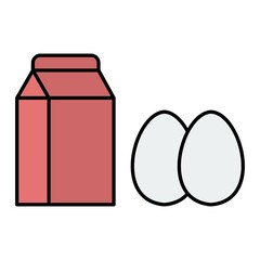 Vector Milk Filled Outline Icon Design
