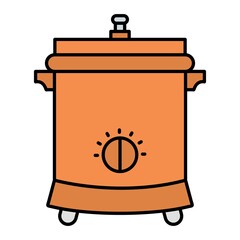 Vector Deep Fryer Filled Outline Icon Design