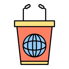 Vector Podium Filled Outline Icon Design