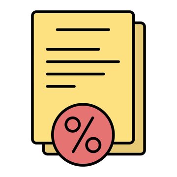 Vector Tax Filled Outline Icon Design