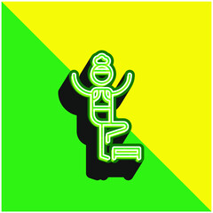 Aerobic Green and yellow modern 3d vector icon logo