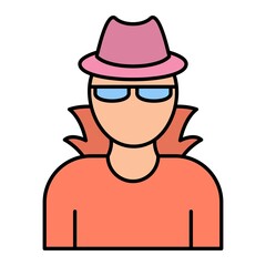 Vector Spy Filled Outline Icon Design
