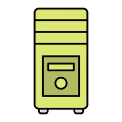 Vector Computer Case Filled Outline Icon Design