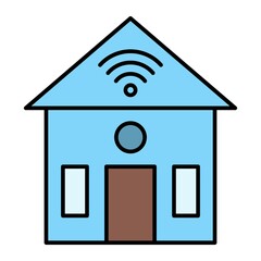 Vector Smart House Filled Outline Icon Design