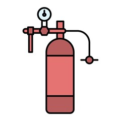 Vector Oxygen Tank Filled Outline Icon