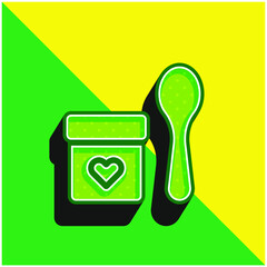Baby Food Green and yellow modern 3d vector icon logo
