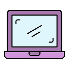 Vector Laptop Filled Outline Icon Design