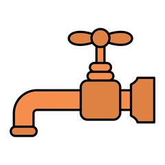 Vector Faucet Filled Outline Icon