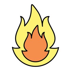 Vector Fire Filled Outline Icon