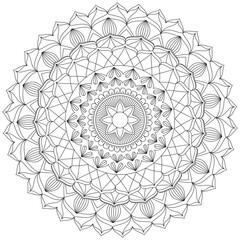 Leaf Flower Petal Coloring Mandala Art Simple Graphic Shape Vector Floral Oriental Outline Vintage Decorative Elements Pattern Illustration Islam Arabic Indian Turkish Mystic Religion Morals Lotus