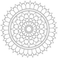 Leaf Flower Petal Coloring Mandala Art Simple Graphic Shape Vector Floral Oriental Outline Vintage Decorative Elements Pattern Illustration Islam Arabic Indian Turkish Mystic Religion Morals Lotus