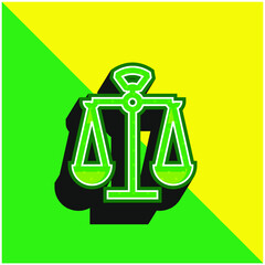 Balance Green and yellow modern 3d vector icon logo