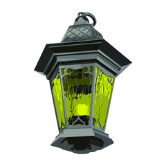 Vintage street hanging lantern. Vintage illustration of an antique lantern. Vector illustration