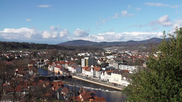timelapse gernsbach in baden-württemberg germany. Old town with river