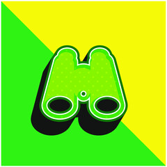 Binoculars Green and yellow modern 3d vector icon logo