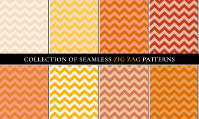 Autumn Set of seamless zigzag chevron pattern