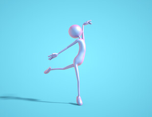 Human character dancing ballet.