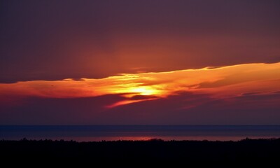 Fototapeta na wymiar sunset over Lake Michigan