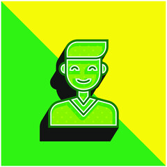 Boy Green and yellow modern 3d vector icon logo