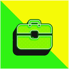 Briefcase Green and yellow modern 3d vector icon logo