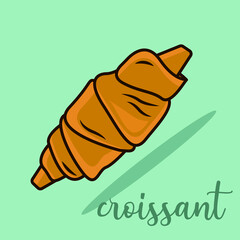 Croissant vector bake breakfast pastry butter french cuisine