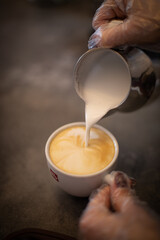 Croissants and coffee in a cozy cafe