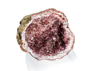Amethyst gemstone on a white background